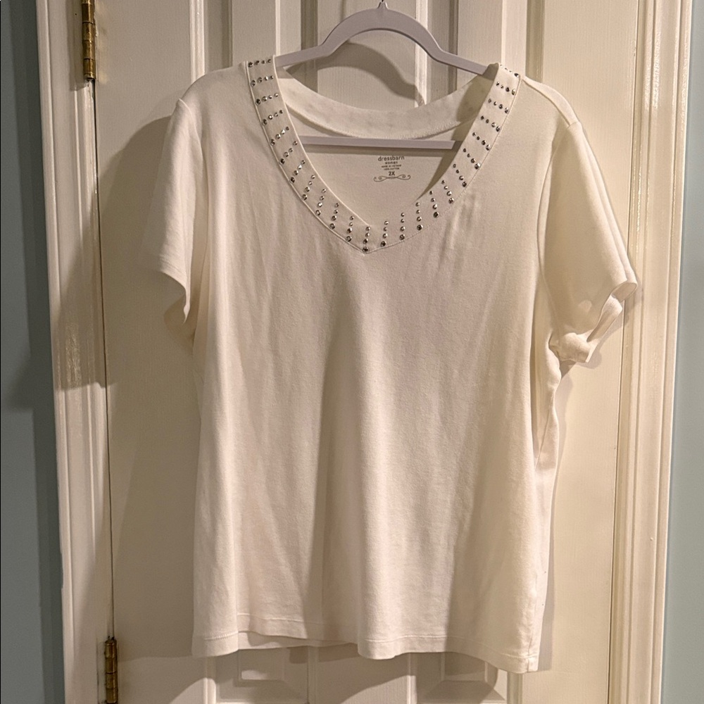 White Studded Women's‎ Top